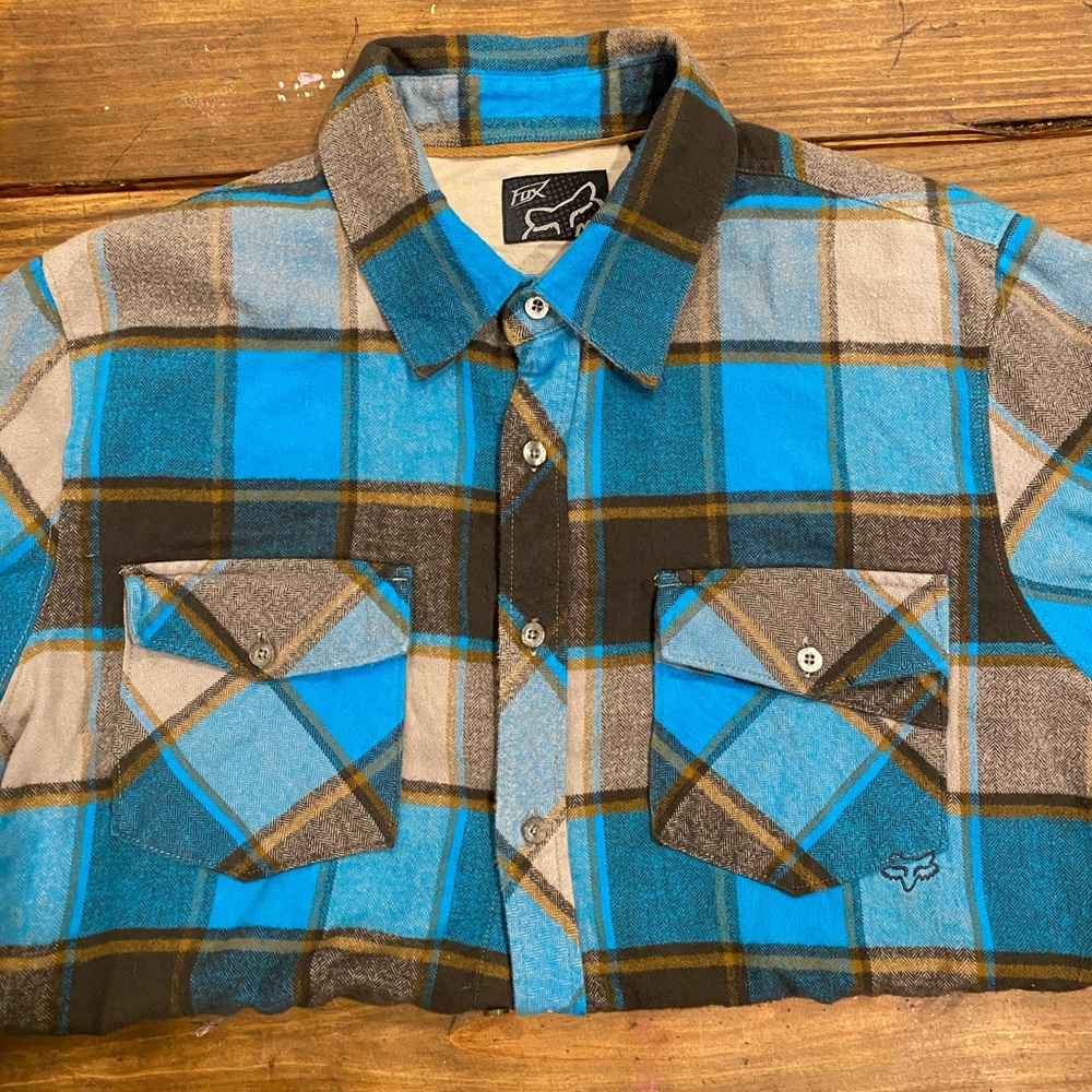 Fox button-up flannel medium